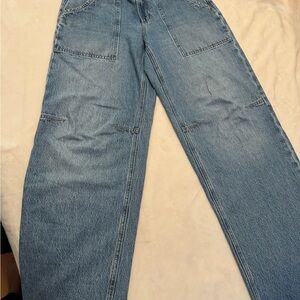 Men's Light Blue Wide-Leg Jeans